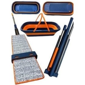 Resim Periboia Katlanabilir Temizlik Mopu Ve Tekerlekli Kova Seti Karışık Çok Renkli 