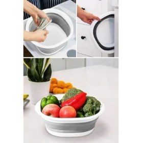 Resim Esmo Home Deconox Akordiyonlu Katlanabilir Badya Leğen 5 Litre - Katlanabilir Yer Kaplamayan Badya ve Leğen (699) 