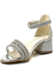 Resim Prego Taş Biye Detaylı Tokalı Çocuk Abiye Ayakkabı GUMÜŞ 