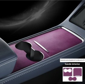 Resim Sunshine011 Tesla Model 3 Highland 2024-2025 Merkez Konsolu Kapağı Koruyucu Premium Mor Aksesuar 