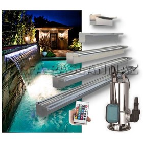 Resim Rgb Ledli 200 CM 304 Kalite Paslanmaz Duvar Şelalesi+Pompa Dahil 