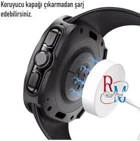 Resim Galaxy Watch 7 Ultra 47 mm ile Uyumlu Kasa ve Ekran Koruyucu 360 Koruma Kapak Şeffaf 