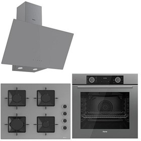 Resim Fryart Serisi Gri Ankastre Set (SS208 - XE63CPR - D079) 