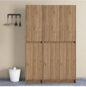 Resim Umg Mobilya Ultra Çok Amaçlı 6 Kapaklı Mutfak Dolabı, Ayakkabılık, Banyo Dolabı, Kiler Dolabı Patentli Meşe 