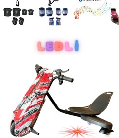 Resim Drift Car Elektrikli Kaykay Bluetooth Dirift Kar Hoverboard Scooter Koruma Ekipmanı Hediye D17 