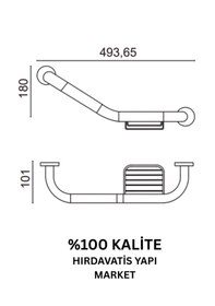 Resim Çelik Banyo Paslanmaz Pirinç Flora Küvet Tutamağı Süngerlikli 40cm Gri 