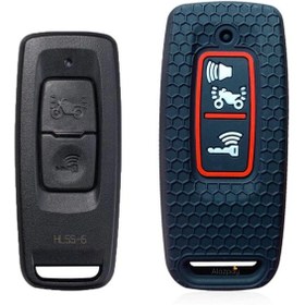 Resim Honda Pcx Xadv Uyumlu Desenli Silikon Anahtar Kılıfı Siyah 