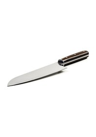 Resim Özel Seri El Yapımı Profesyonel Yekpare Çelik Bilezikli Santoku Şef Bıçağı 33cm Kahverengi 