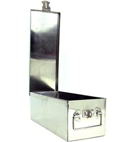 Resim Katlanır Saplı Kilit Kutusu - Değerli Eşyaları, Nakit, Mücevher Ve Silahları Güvence Altına Almak İçin İstiflenebilir Tasarımlı Dayanıklı Metal Saklama Sandığı Gümüş 