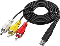 Resim Audio Video AV Cable Wire Adapter to RCA TV Connection Cord For SEGA Genesis 2 & 3 Model 1631 1461 Nomad or 32x 9 Pin Plug to Television Projector Composite Video Sound Ports 