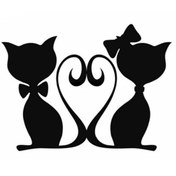 Resim Bak Karıştır 2'li Sevimli Kedi Sticker 20x15 CM Siyah Renk 