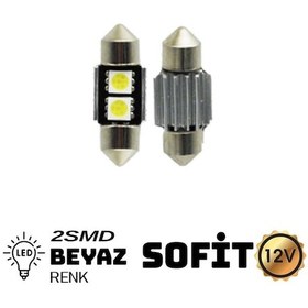 Resim Carub Ampul 12v Sofit 31mm 3w 2 Smd Led Oto İç Aydınlatma Ve Plaka Ampulü Metal Beyaz 2li Set Br0402211 
