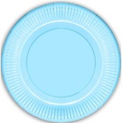 Resim Makaron Karton Tabak. 23 CM x 8 Adet - Mavi 