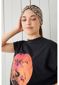 Resim Eşşiz Desenli Bandana Saç Bandı Ekstra Yumuşak Esnek Doğal Pamuklu Penye - Tek Ebat / Leopar Leopar 