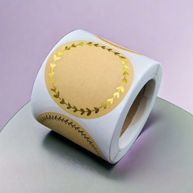 Resim 250 adet/rulo 5.08 cm * 5.08 cm kraft kağıt sıcak damgalama çıkartmaları 