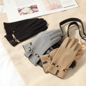 Resim Kadınlar için Kış Sıcak Eldivenler, Hassas Dokunmatik Ekran Mesajlaşma Parmakları ile, Polar Astarlı Rüzgar Geçirmez Eldivenler 