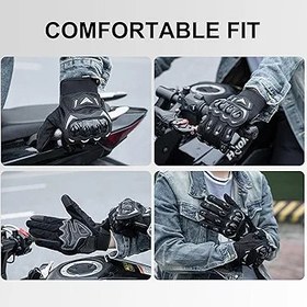 Resim CalmGeek Motosiklet eldiveni, erkek, motosiklet eldiveni, yazlık bilek koruyuculu ve dokunmatik ekranlı, erkekler ve kadınlar için spor eldiveni, motosiklet, bisiklet, scooter için 