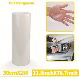 Resim Sunshine011 Tpu Far Filmi Şeffaf 11.8x79.7 Inch Sis Far Stop Su Geçirmez Çizilmeye Dayanıklı 