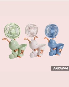 Resim ARMAWM Ayıcık Figürlü Mini Fan Kalemtraş ve Kalemlik Pembe/Mavi/Yeşil 