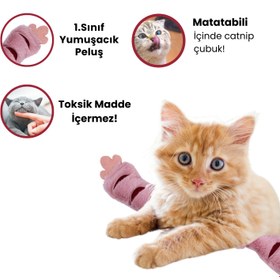 Resim Matatabili Peluş Sosis Kedi Oyuncağı 