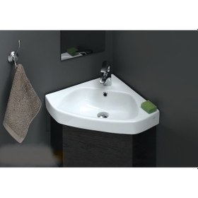 Resim Turkuaz Seramik Arda Köşe Lavabo 46CM 