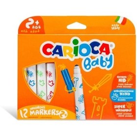 Resim Carioca Jumbo Yıkanabilir Keçeli Boya Kalemi 2+ Yaş 12 Adet 