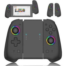 Resim Renkli Işık Sol Ve Sağ Saplı Switch Joycon İçin Siyah 