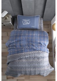 Resim Clasy %100 Pamuk Campüs V2 Tek Kişilik Yatak Örtüsü Mavi 