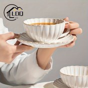 Resim LDQ Zamansız Klasik Çay Fincanı ve Tabak - Estetik İçecekler için İdeal - Kahvaltı, Çay Partileri & Bahçeler için Mükemmel - Yıl Boyunca Kullanımlık, Unutulmaz Bir Hediye 
