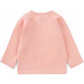 Resim Little Gusto Kruvaze Yaka Müslin Bebek Ceketi Pembe Organik Pamuk Pembe 