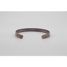 Resim Çekiç İşi Bakır Bileklik 6 Mm - %100 Saf Bakır Bakır 