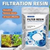 Resim 1 adet akvaryum filtre malzemesi, yüksek kaliteli reçine, tatlı ve tuzlu su akvaryumlara uygun, değiştirmeye gerek olmayan evrensel protein tüketen filtre malzemesi, kolay saklama için beyaz torba ile 