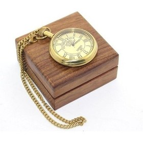 Resim Ahşap Kutulu Pirinç Köstekli Saat Model 9 