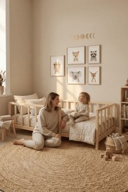 Resim Muhteşem Fırsat - Doğal Çam Karyola + Yatak Al %15 Kazan - Sınırlı Stok - Defne Süngerli Ortopedik Yaylı Bamboo Yatak (90 X 190) + Star Montessori Bebek ve Çocuk Karyolası Unisex (100 X 200) 