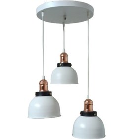 Resim Dylight Retro Metal Beyaz 3 Lü Bakır Duylu Dekoratif Rustik Sarkı (537175103) 