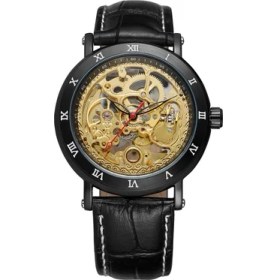 Resim Hanyang Siyah Forsınıng Erkek ve Kadın Mekanik Saat Basit Eğlence Tarzı Içi Boş Roma Ölçekli Mekanik Saat Kemer Izle Izle (Yurt Dışından) 