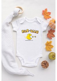 Resim Tuğba Baby Özel Tasarım Pac Man Bebek Body Bebek Badi Zıbın Beyaz 