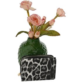 Resim Leopar Desenli Lüks Fermuarlı Cüzdan Şıklığın Simgesi Siyah 