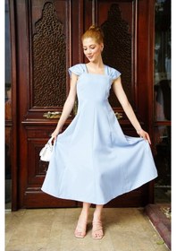 Resim U Yaka Prenses Elbise Mavi S255101 Mavi 