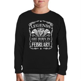 Resim Burç - Born in February Crown Siyah Çocuk Sweatshirt 