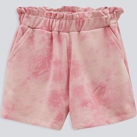 Resim Kıds Gırl Batik Desenli Nakışlı Şort Pembe 