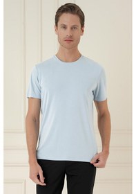 Resim Efor Comfort Fit Bisiklet Yaka Modal Kısa Kol Casual Mavi Tişört Ts 895 Mavi 