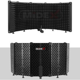 Resim Midex PF-43 Mikrofon Ses Yalıtım İzolasyon Paneli 5 Bölümlü Ayaklı (69x26 cm) 