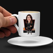 Resim Öz Güveni Yüksek Öğretmenim Karikatürlü Kahve Fincanı 