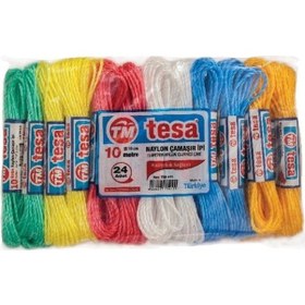 Resim Temsan 10 Metre Naylon Çamaşır İpi 24'lü Renkli 