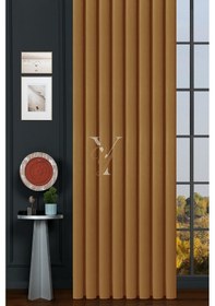 Resim İpek Kadife Fon Perde V-33 Kavun Çok Renkli 