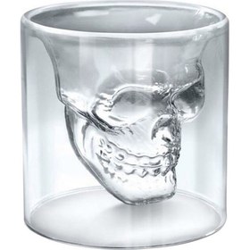 Resim Reedark Kafatası Şekilli Lüks Kokteyl Bardağı - Çift Katmanlı Barlar İçin Özel Tasarım 