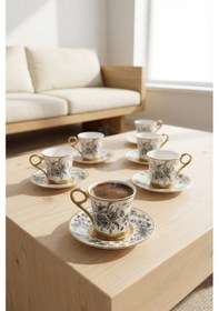 Resim Acar Becky 6 Kişilik Kahve Fincan Takımı - 90 Ml Beyaz 