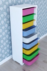 Resim Remaks 9 Sepetli Oyuncak Dolabı Çok Amaçlı Dolap - Renkli 