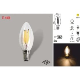 Resim Cata 6'lı Paket Cata 4 W Rustik Filament Buji LED Ampul E14 Duy Iyiiş Elektrik 